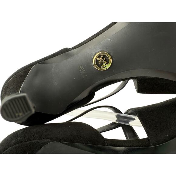 Michael Kors Suede Strappy Pumps Black Size 7.5 M‎ NWB - Picture 10 of 11